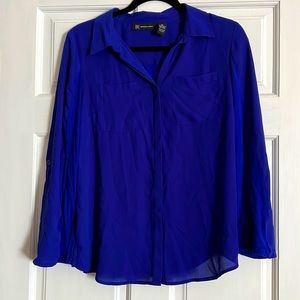 INC Blue Button Down Shirt, size M